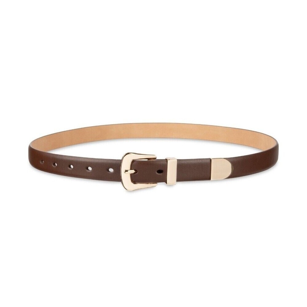 NEW Lauren Conrad Faux Leather Belt BROWN Gold Buckle SIZE LARGE - Picture 2 of 7
